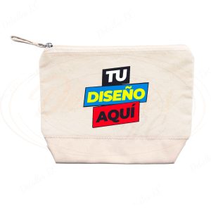 Neceser de algodón con cenefa de color